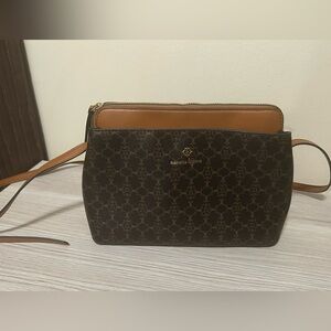 Nanette Lepore Black and Brown Patterned Crossbody Bag